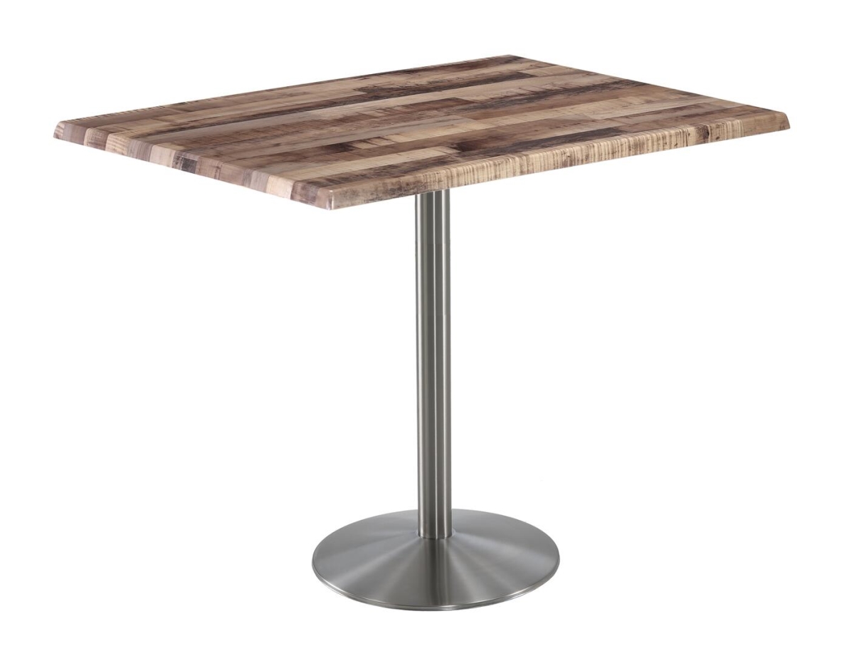 OD214-2242SSOD3048Rustic 42 in. Tall OD214 Indoor & Outdoor All-Season Rectangle Table with 30 x 48 in. Rustic & Stainless Steel Top
