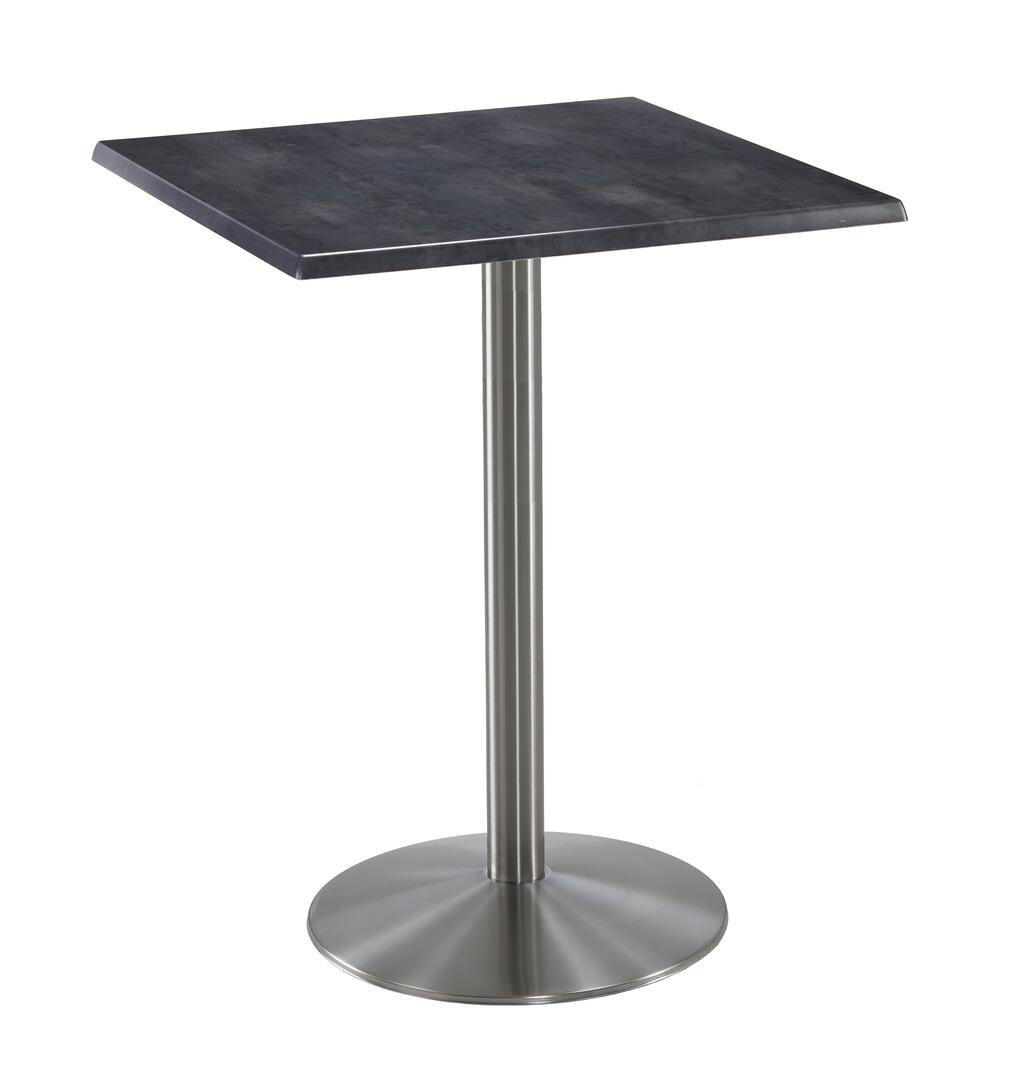 OD214-2242SSOD30SQBlkStl 42 in. Tall OD214 Indoor & Outdoor All-Season Square Table with 30 x 30 in. Black & Stainless Steel Top