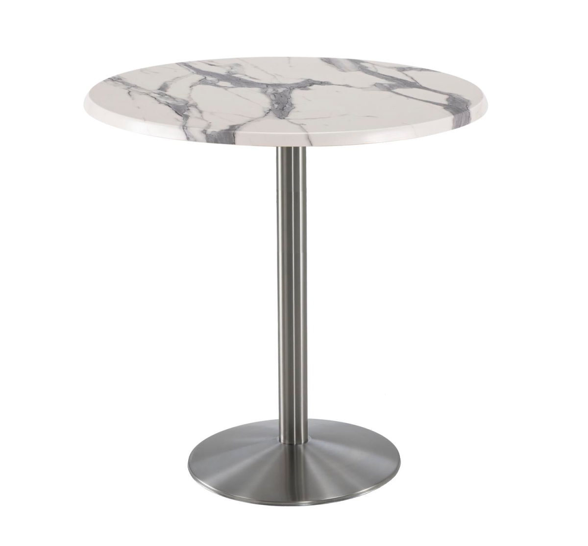 OD214-2242SSOD36RWM 42 in. Tall OD214 Indoor & Outdoor All-Season Square Table with 36 in. Dia. White Marble Top