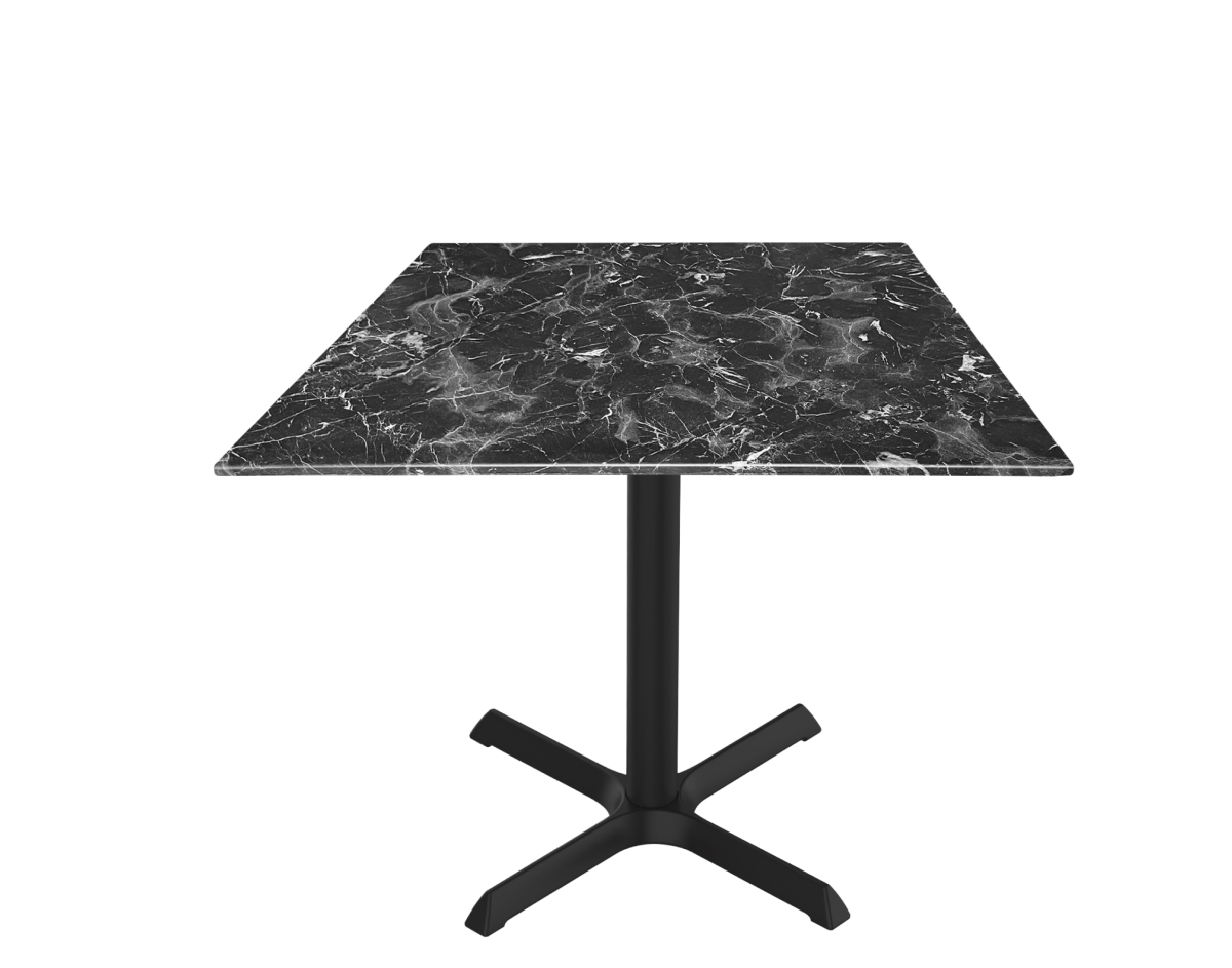 OD211-3030BWODS36SQBM 30 in. Indoor & Outdoor Table with 36 x 36 in. Square Black Marble Top