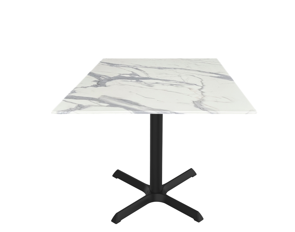 OD211-3030BWODS36SQWM 30 in. Indoor & Outdoor Table with 36 x 36 in. Square White Marble Top