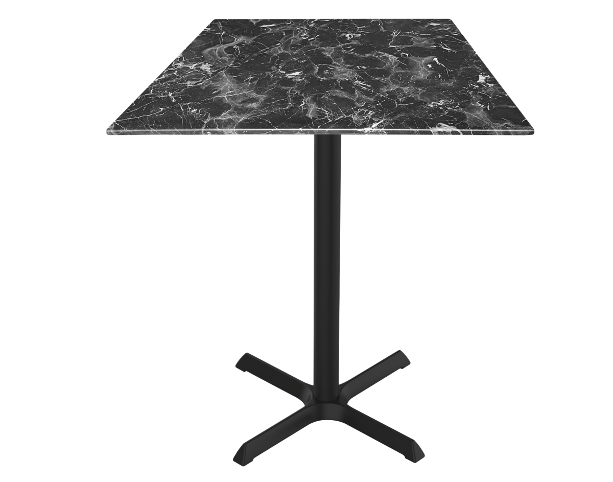 OD211-3036BWODS32SQBM 36 in. Indoor & Outdoor Table with 32 x 32 in. Square Black Marble Top
