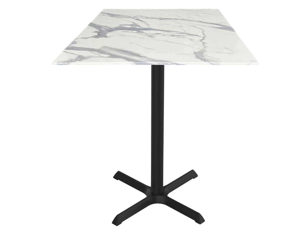 OD211-3036BWODS32SQWM 36 in. Indoor & Outdoor Table with 32 x 32 in. Square White Marble Top