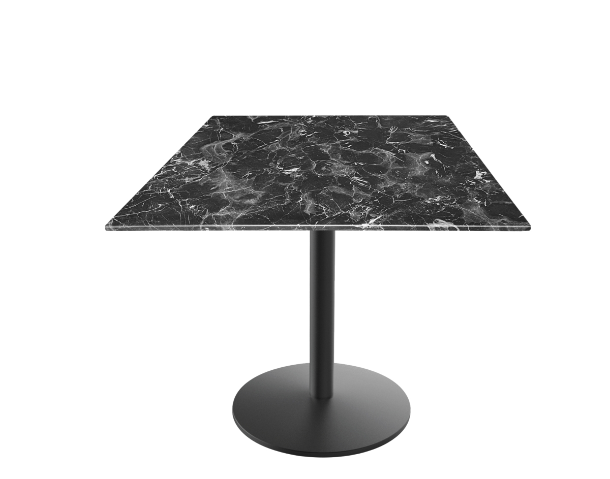 OD214-2230BWODS36SQBM 30 in. Indoor & Outdoor All-Season Table with 36 x 36 in. Square Black Marble Top