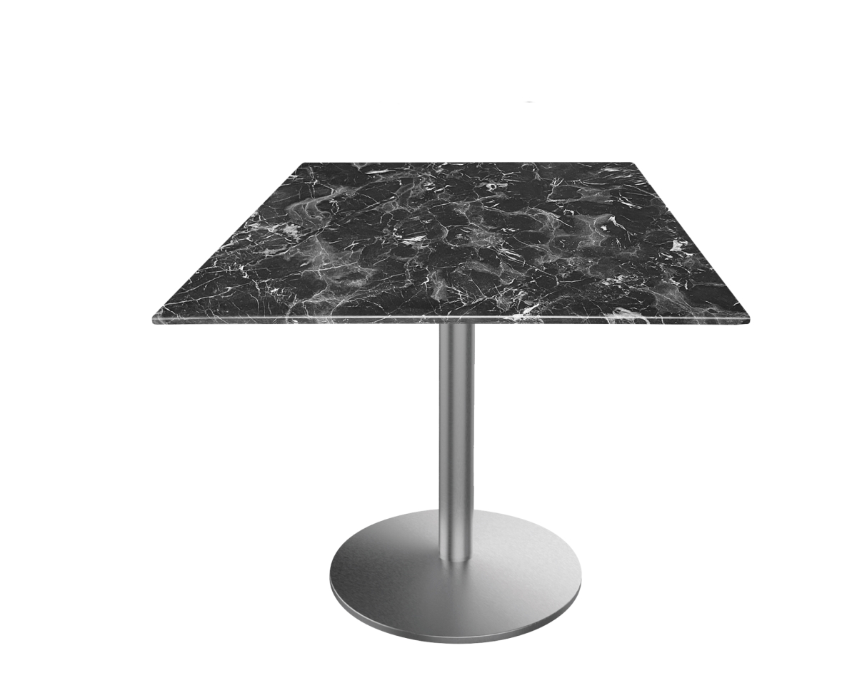 OD214-2230SSODS36SQBM 30 in. Tall Indoor & Outdoor All-Season Table with 36 x 36 in. Square Black Marble Top