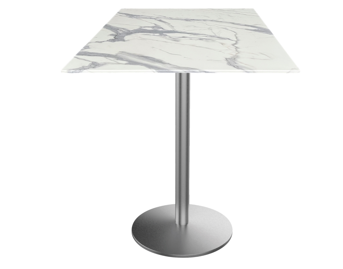 OD214-2236SSODS36SQWM 36 in. Tall Indoor & Outdoor All-Season Table with 36 x 36 in. Square White Marble Top