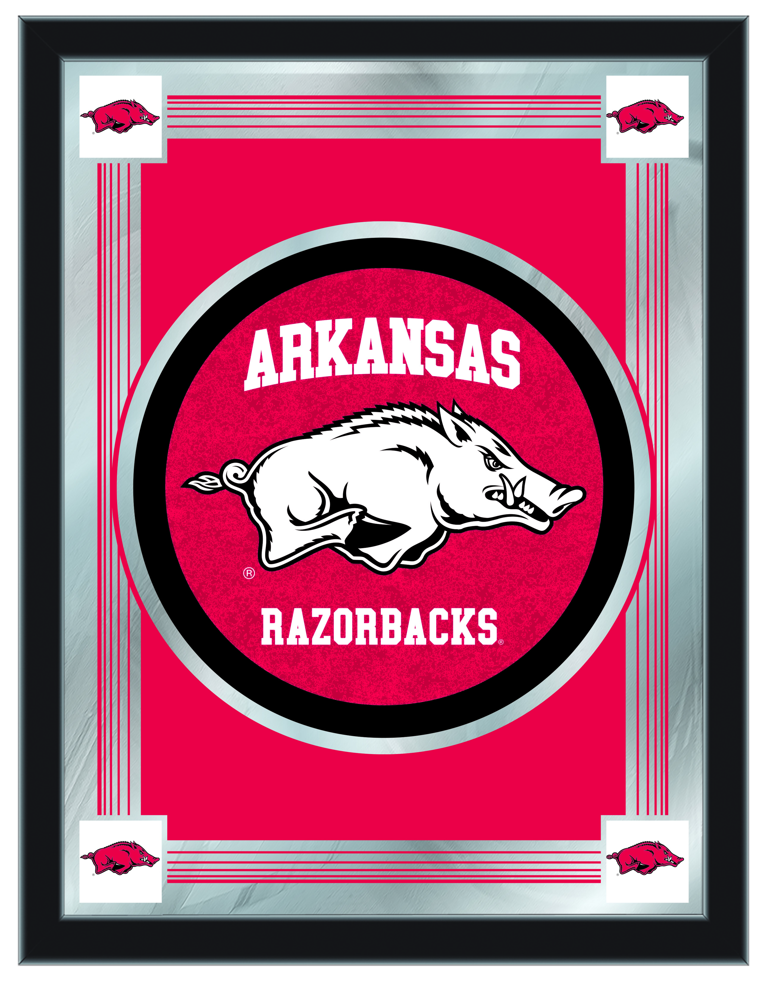 MLogoArknUn Arkansas 17 x 22 in. University Logo Mirror