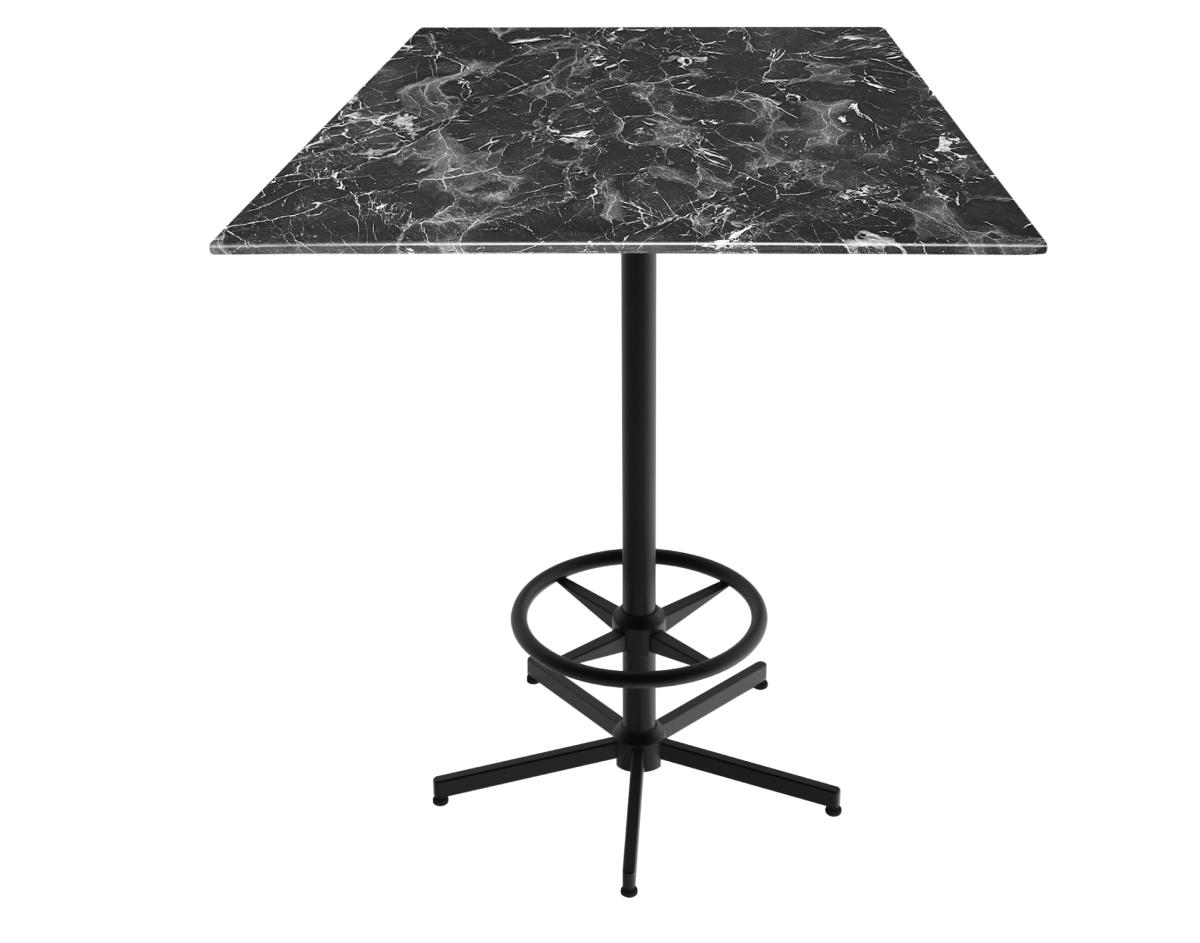 OD21642BWODS36SQBM 42 in. Indoor & Outdoor All-Season Table with 36 x 36 in. Square Black Marble Top