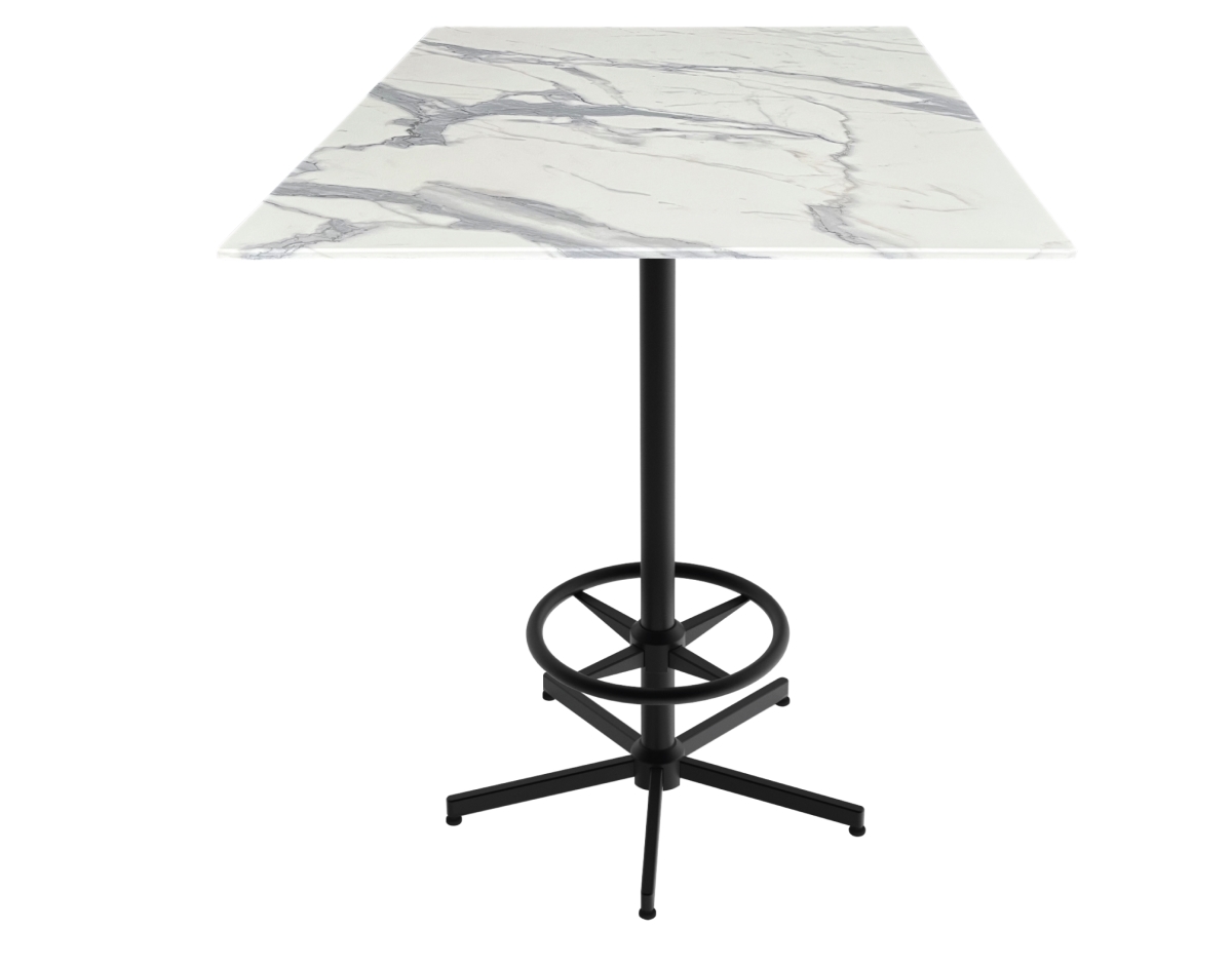 OD21642BWODS36SQWM 42 in. Indoor & Outdoor All-Season Table with 36 x 36 in. Square White Marble Top