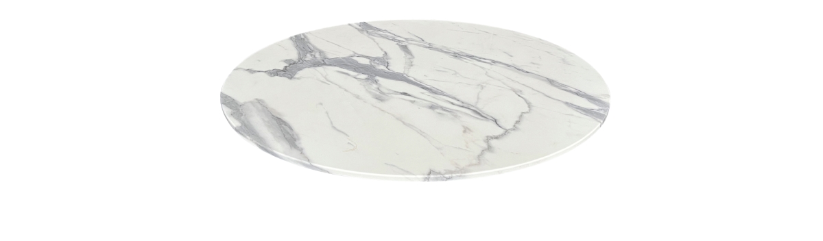 36in. White Marble All-Season Table Top - Round - Weather Resistant