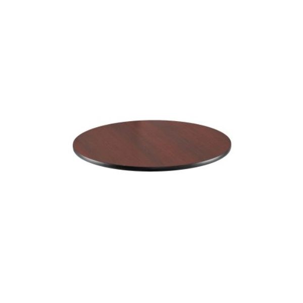 30 in. Dia. Reversible Laminate Table Top, Black & Mahogany