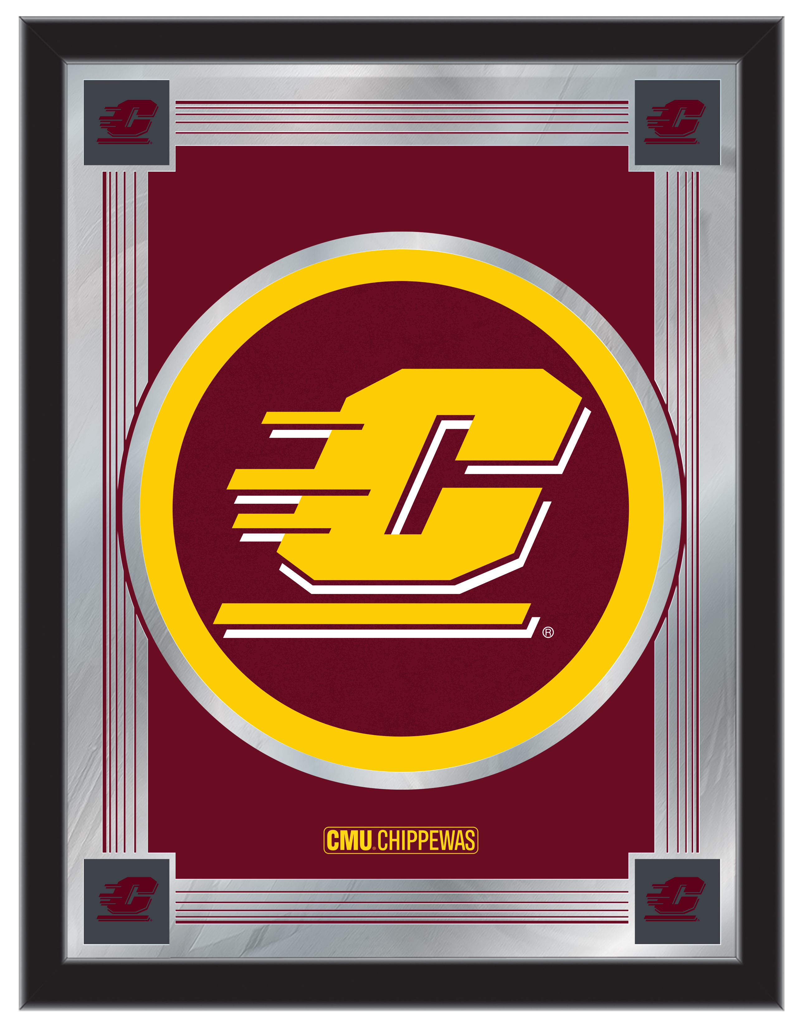 MLogoCenMic Central Michigan 17 x 22 in. University Logo Mirror