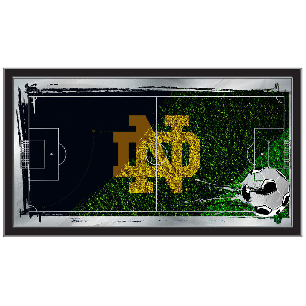 MSocrNotreD 26 x 15 in. NCAA Notre Dame Soccer Wall Mirror
