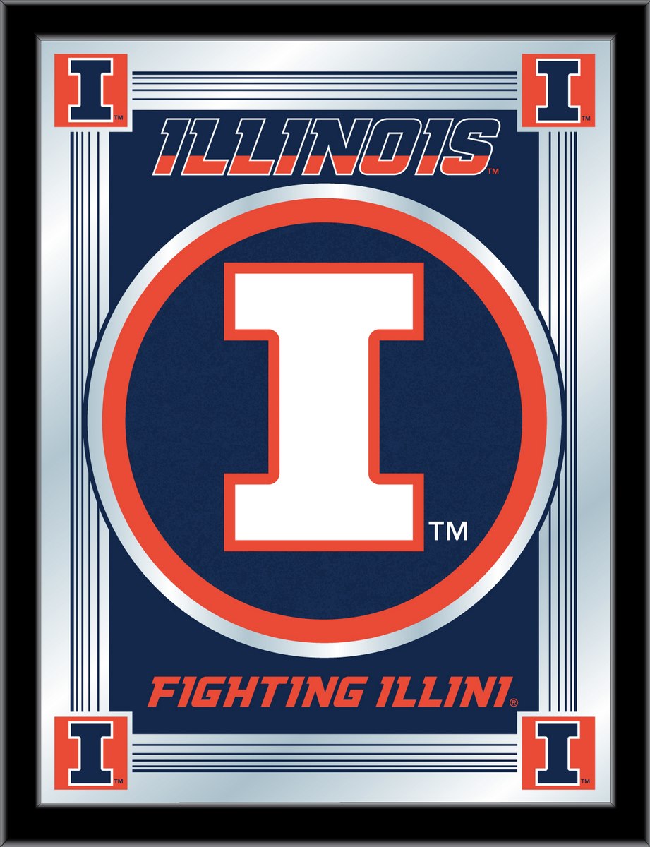 MLogoIlliniU Illinois 17 x 22 in. University Logo Mirror
