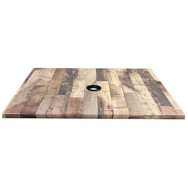OD30SRusticU 30 x 30 in. Rustic Indoor & Outdoor All-Season Endurotop Table Top with Umbrella Hole