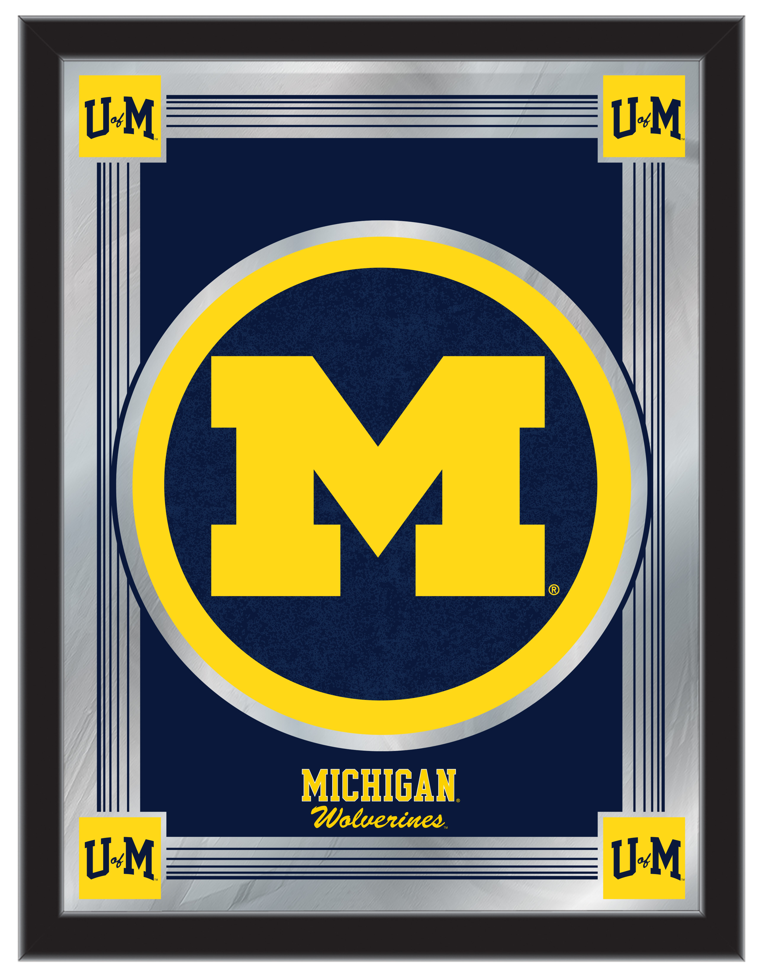 MLogoMichUn Michigan 17 x 22 in. University Logo Mirror