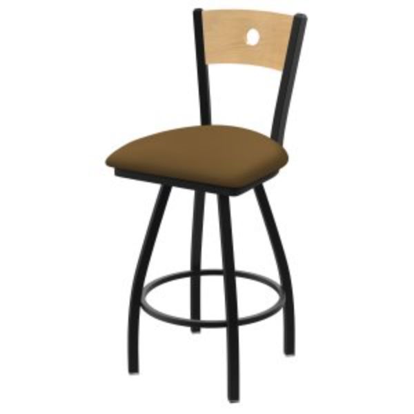 X83036BWNatMplB012 XL 830 Voltaire Swivel Stool with Black Wrinkle, Natural Back & Canter Saddle Seat