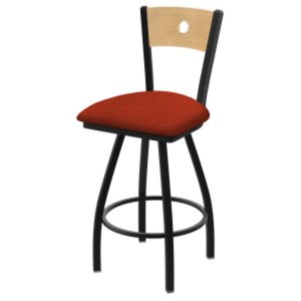 X83036BWNatMplB021 XL 830 Voltaire Swivel Stool with Black Wrinkle, Natural Back & Graph Poppy Seat
