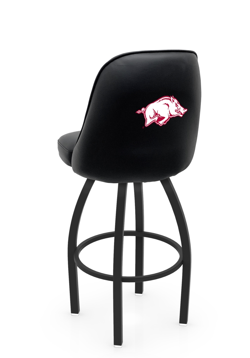 L04825ArknUn 22 x 21 x 25 in. NCAA Logo Grizzly Arkansas State University Swivel Counter Stool with Black Wrinkle