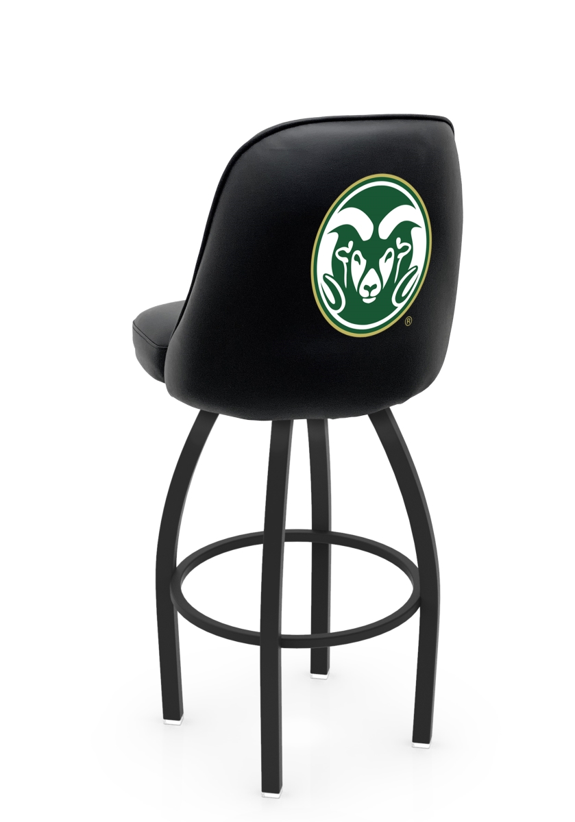 L04825ColoSt 22 x 21 x 25 in. NCAA Logo Grizzly Colorado State University Swivel Counter Stool with Black Wrinkle