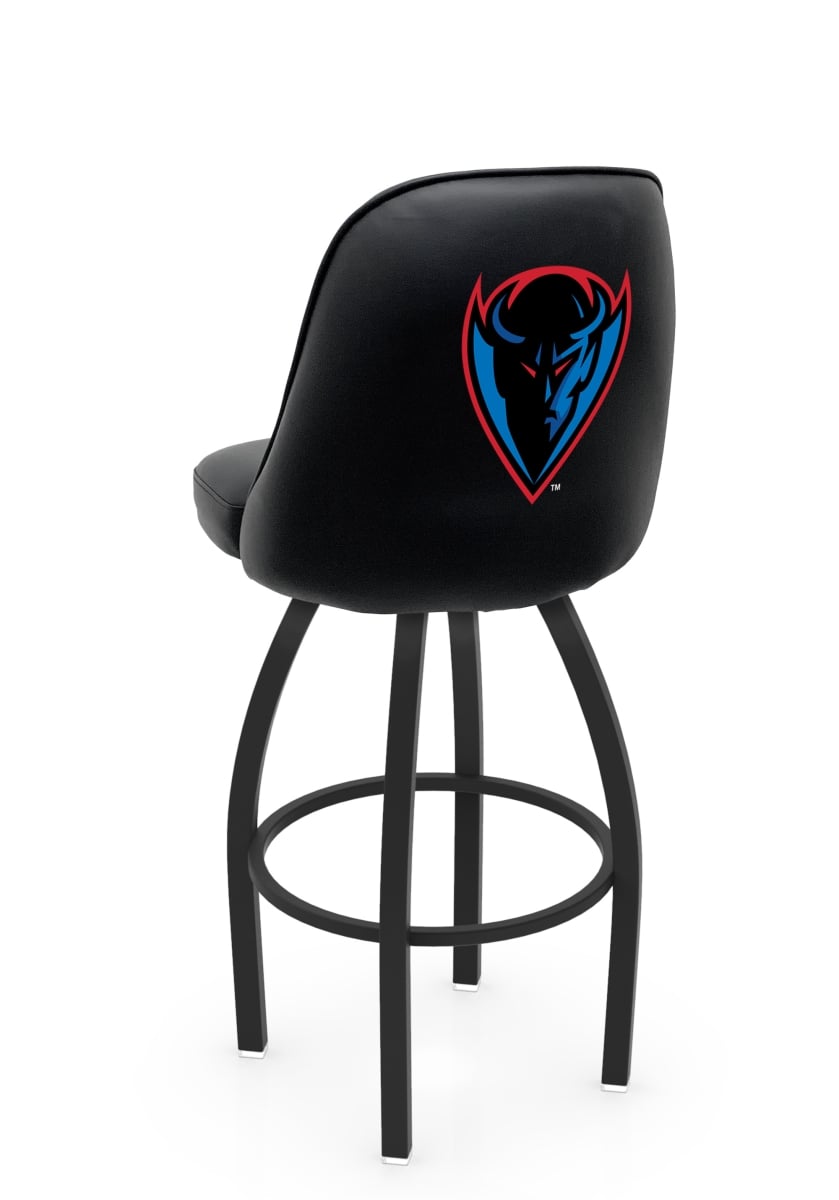 L04825DePaul 22 x 21 x 25 in. NCAA Logo Grizzly University of Texas Dallas Swivel Counter Stool with Black Wrinkle