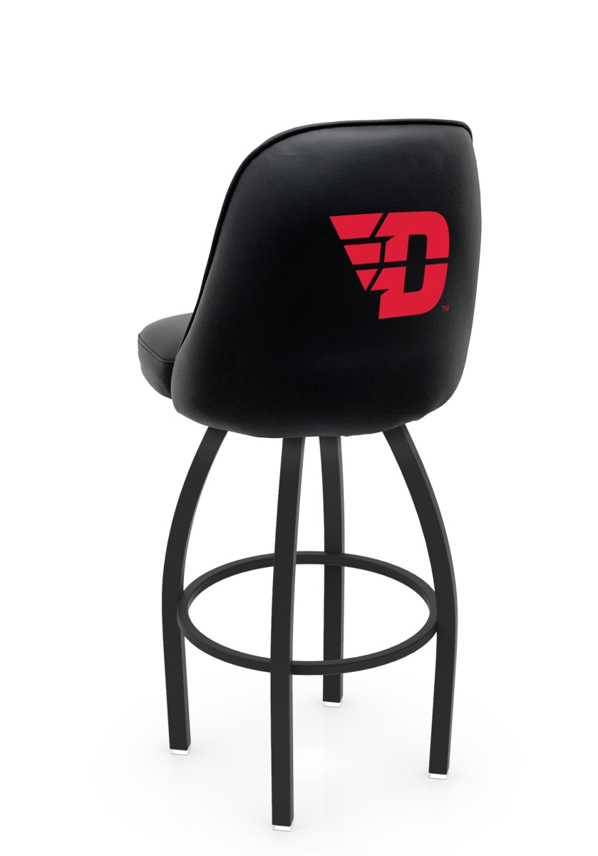 L04825DytnUn 22 x 21 x 25 in. NCAA Logo Grizzly University of Dayton Swivel Counter Stool with Black Wrinkle