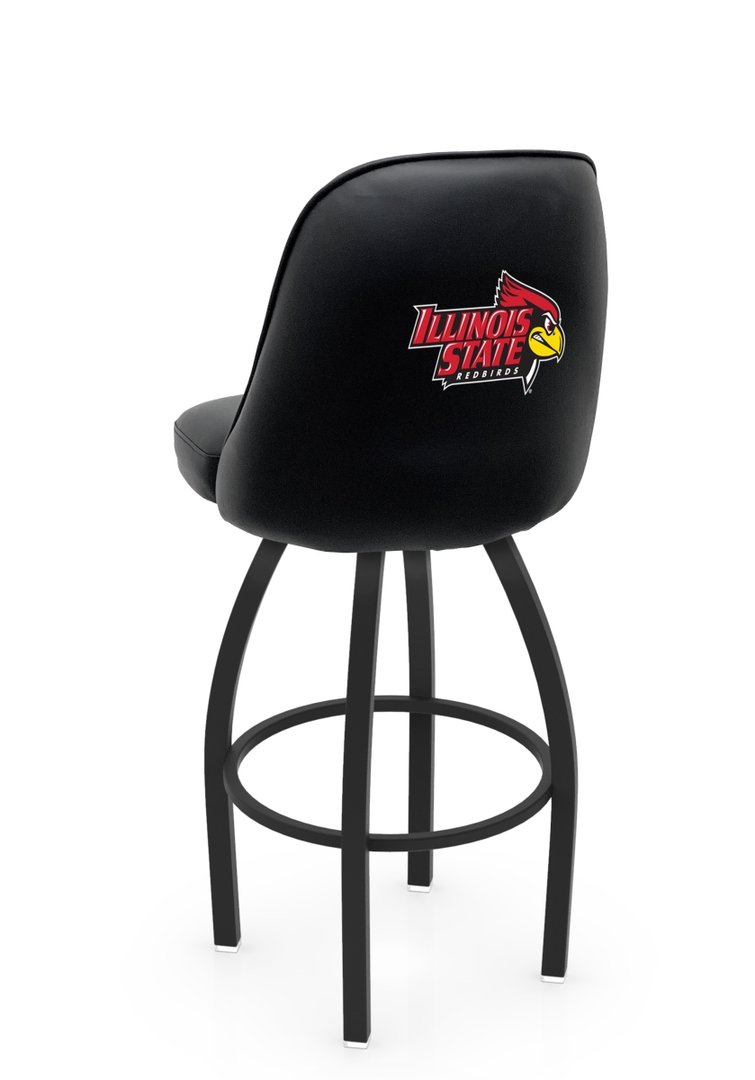 L04825IllStU 22 x 21 x 25 in. NCAA Logo Grizzly Illinois State University Swivel Counter Stool with Black Wrinkle