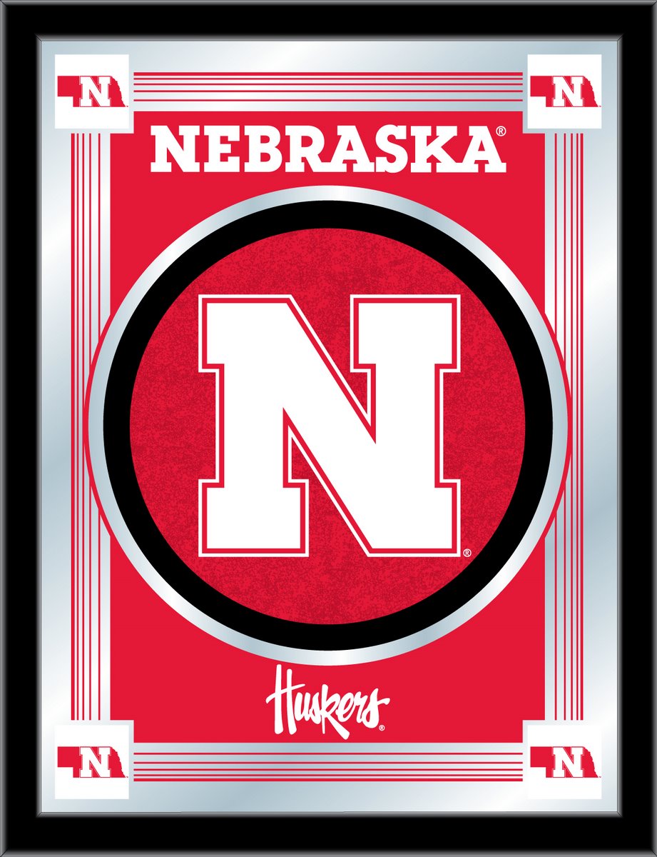 MLogoNebrUn Nebraska 17 x 22 in. University Logo Mirror