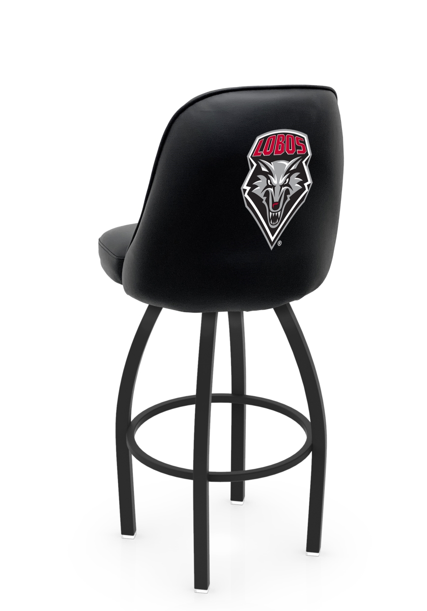 L04836NewMex 22 x 21 x 36 in. NCAA Logo Grizzly Mexico University Swivel Bar Stool with Black Wrinkle
