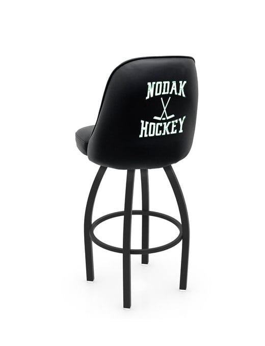 L04836NorDakHky 22 x 21 x 36 in. NCAA Logo Grizzly University of North Dakota Hockey Swivel Bar Stool with Black Wrinkle