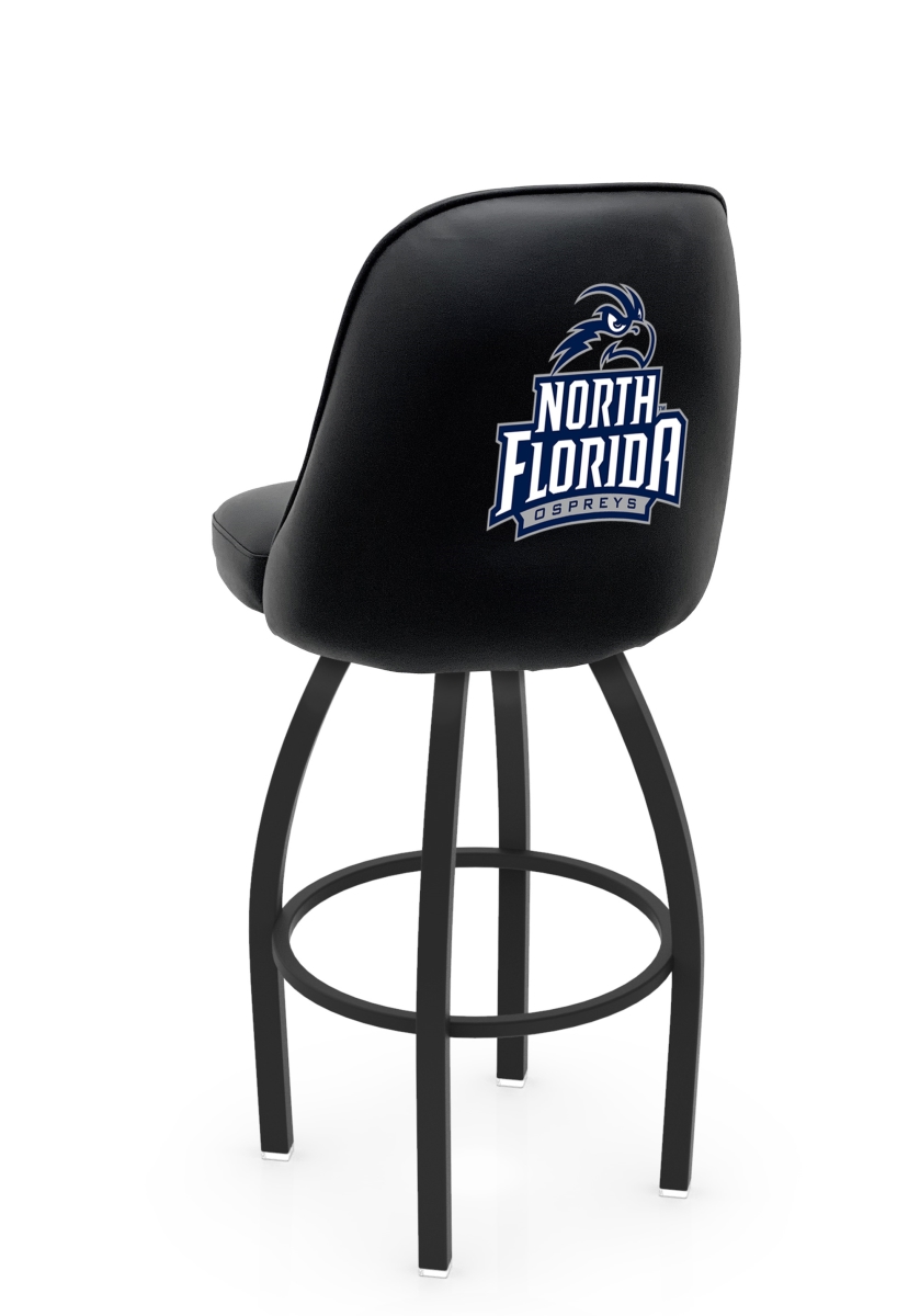 L04836NorFla 22 x 21 x 36 in. NCAA Logo Grizzly University of North Florida Swivel Bar Stool with Black Wrinkle