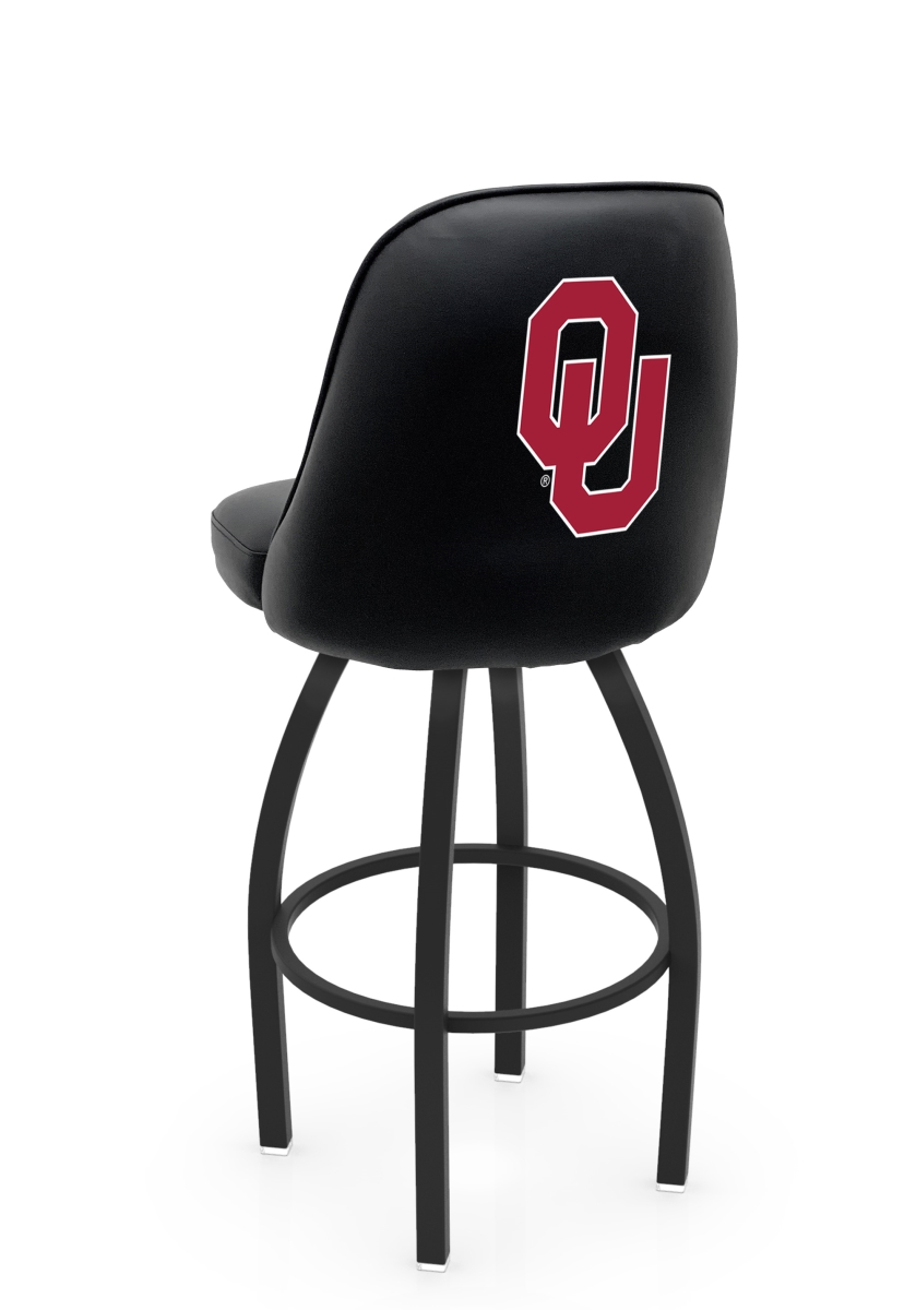 L04836Oklhma 22 x 21 x 36 in. NCAA Logo Grizzly Oklahoma State University Swivel Bar Stool with Black Wrinkle