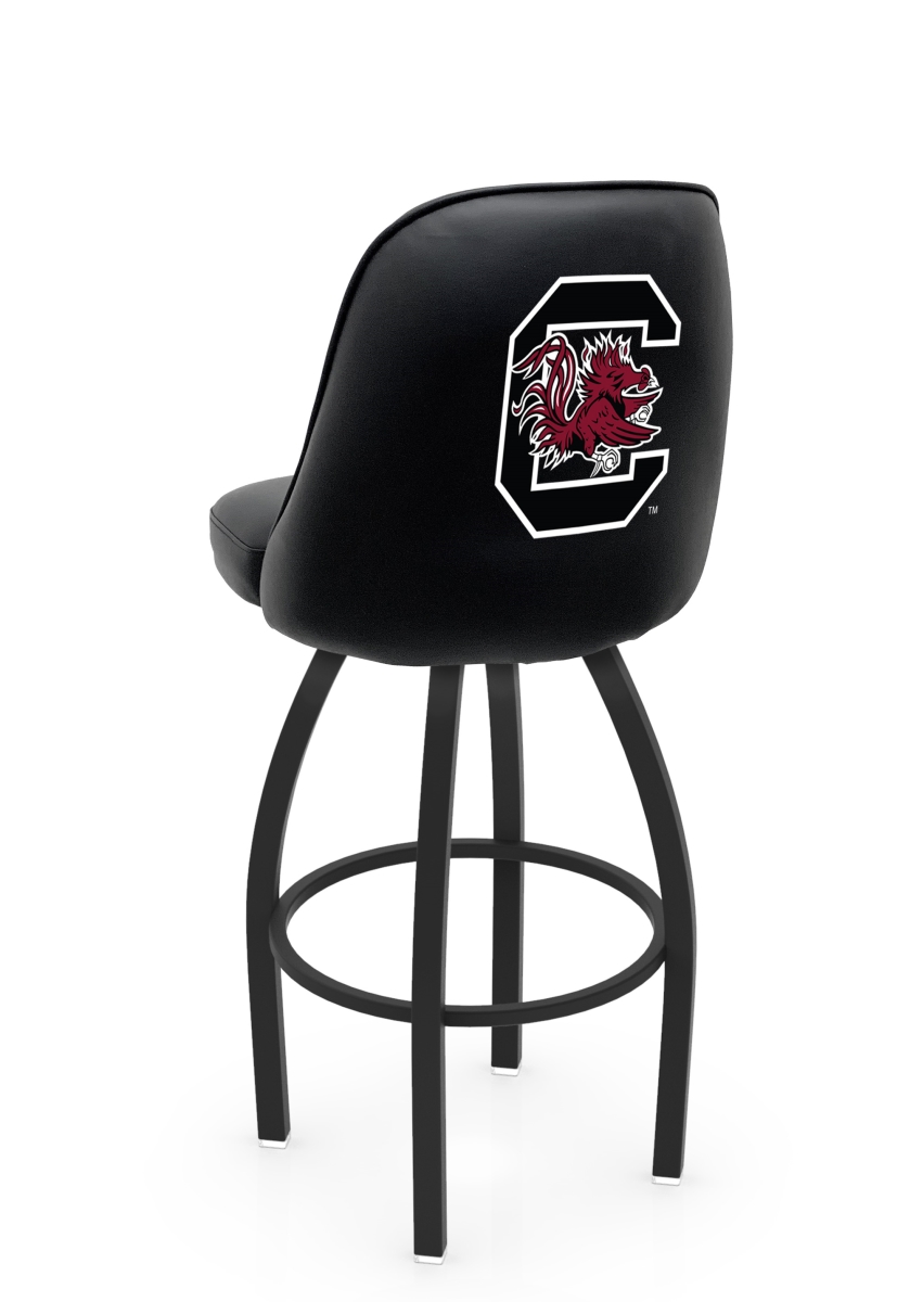 L04836SouCar 22 x 21 x 36 in. NCAA Logo Grizzly University of South Carolina Swivel Bar Stool with Black Wrinkle