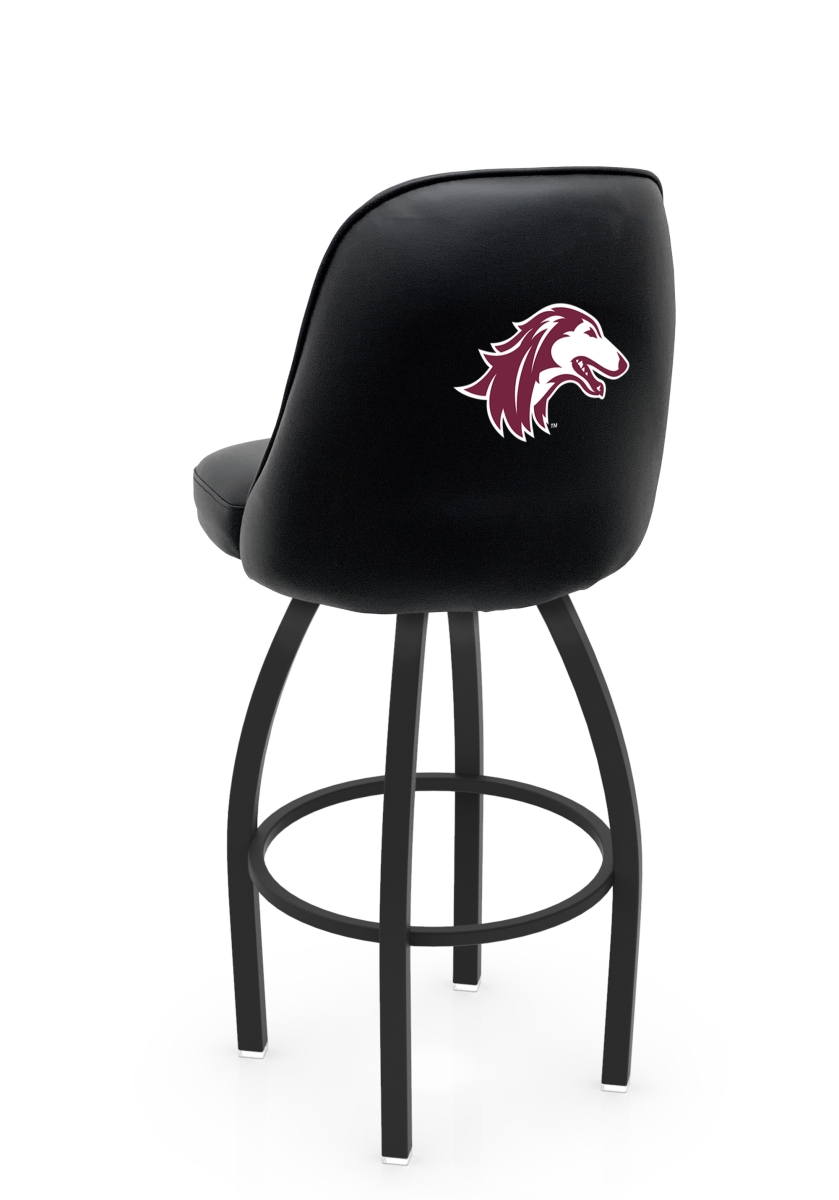 L04836SouIll 22 x 21 x 36 in. NCAA Logo Grizzly Southern Illinois University Swivel Bar Stool with Black Wrinkle