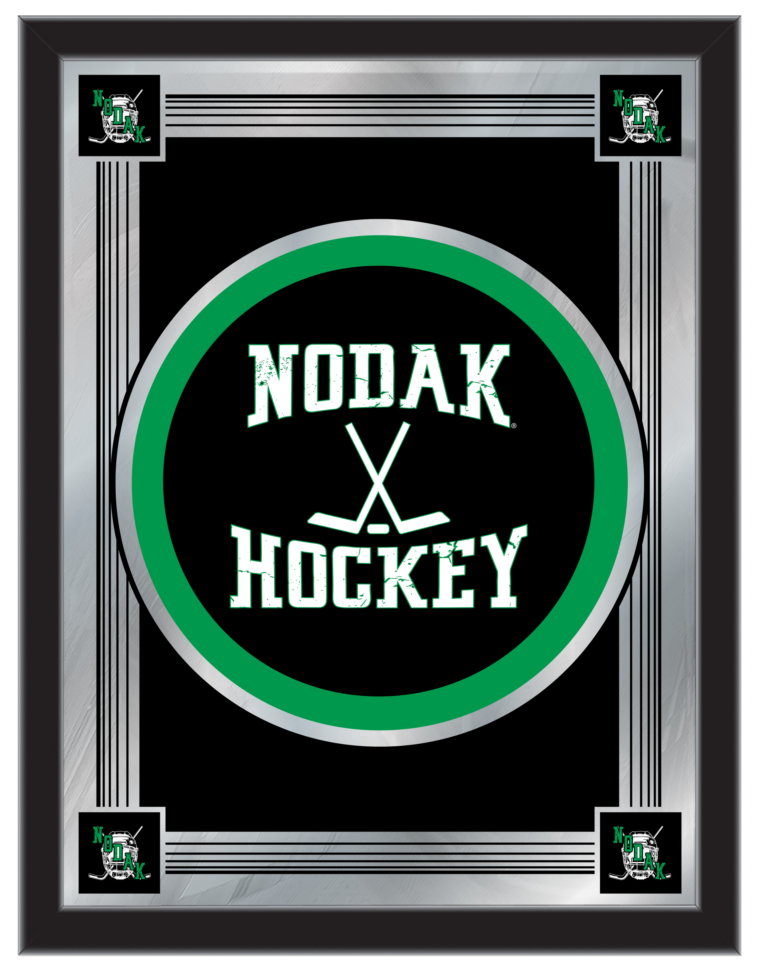 MLogoNorDakHky North Dakota Hockey 17 x 22 in. University Logo Mirror