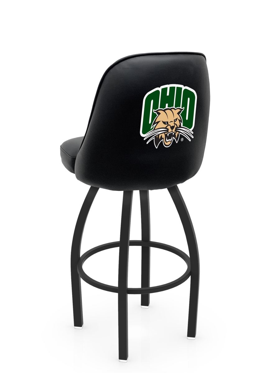 L04836UnivOH 22 x 21 x 36 in. NCAA Logo Grizzly Ohio University Swivel Bar Stool with Black Wrinkle