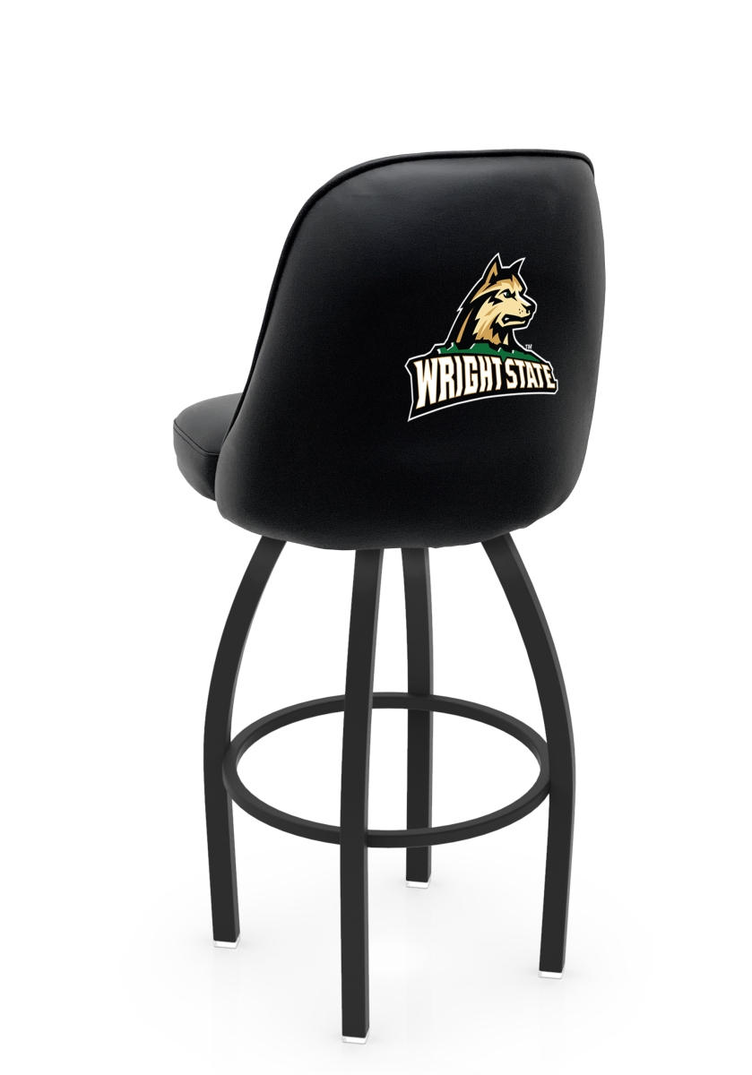 L04836WrtStU 22 x 21 x 36 in. NCAA Logo Grizzly Wright State University Swivel Bar Stool with Black Wrinkle