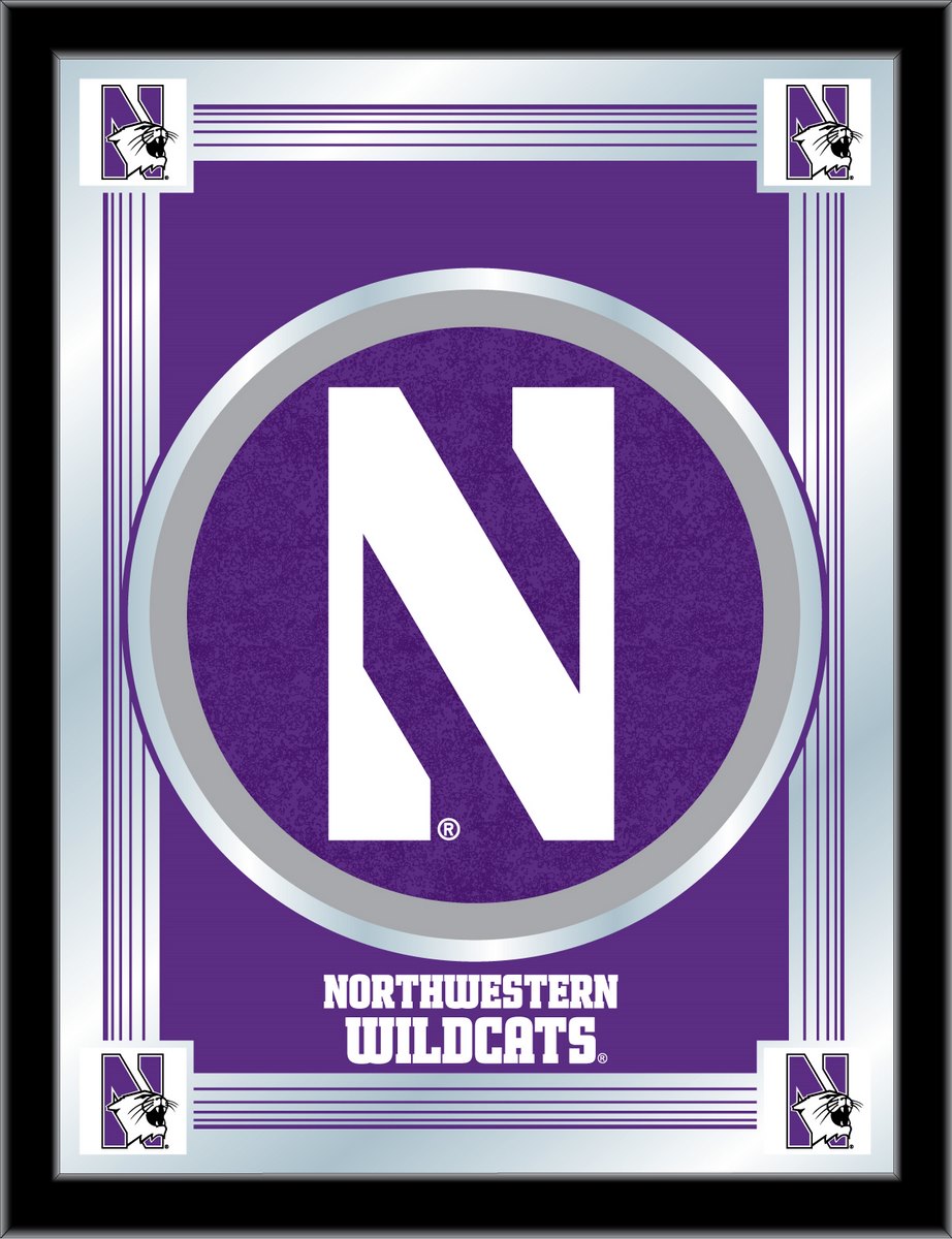MLogoNthwst Northwestern 17 x 22 in. University Logo Mirror