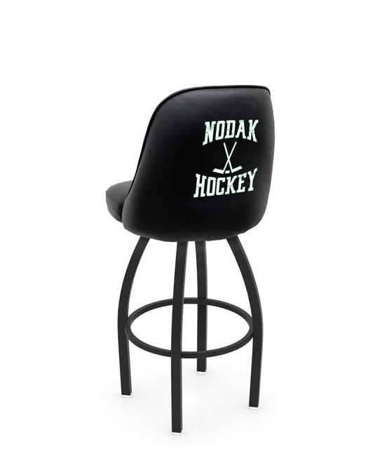 L04825NorDakHky 22 x 21 x 25 in. NCAA Logo Grizzly University of North Dakota Swivel Counter Stool with Black Wrinkle