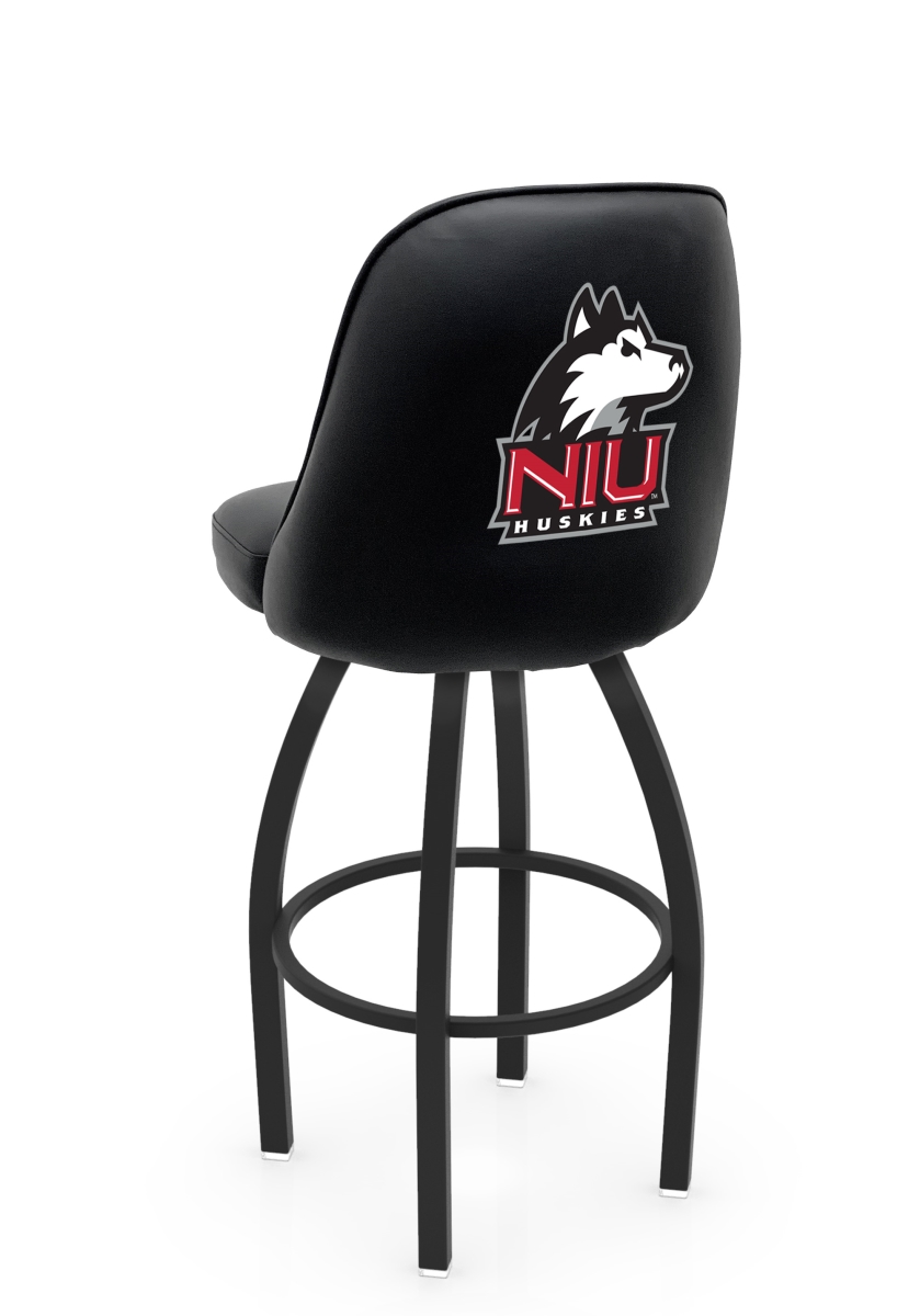 L04825NorIll 22 x 21 x 25 in. NCAA Logo Grizzly Northern Illinois University Swivel Counter Stool with Black Wrinkle