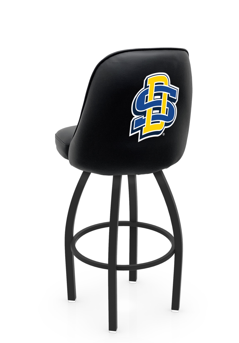 L04825SDakSt 22 x 21 x 25 in. NCAA Logo Grizzly South Dakota State University Swivel Counter Stool with Black Wrinkle