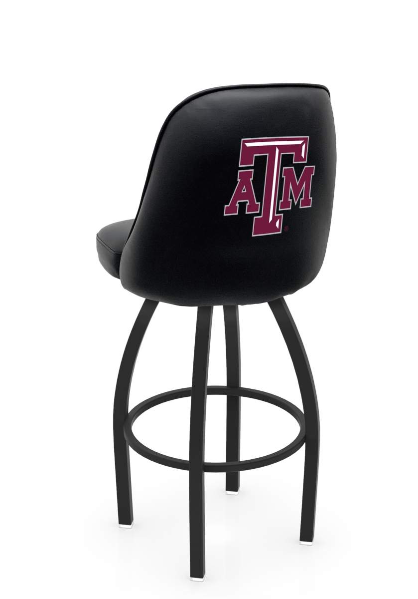 L04825TexA-M 22 x 21 x 25 in. NCAA Logo Grizzly Texas A&M University Swivel Counter Stool with Black Wrinkle
