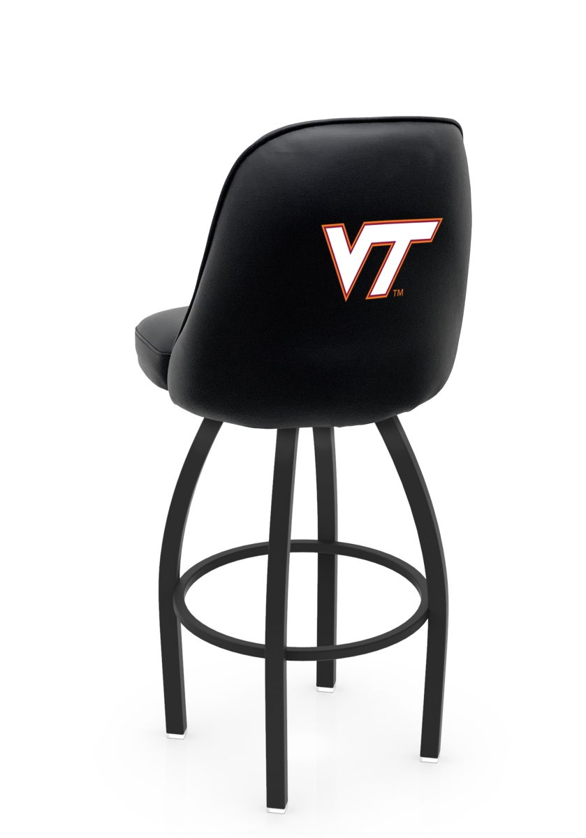 L04825VATech 22 x 21 x 25 in. NCAA Logo Grizzly Virginia College Tech Swivel Counter Stool with Black Wrinkle