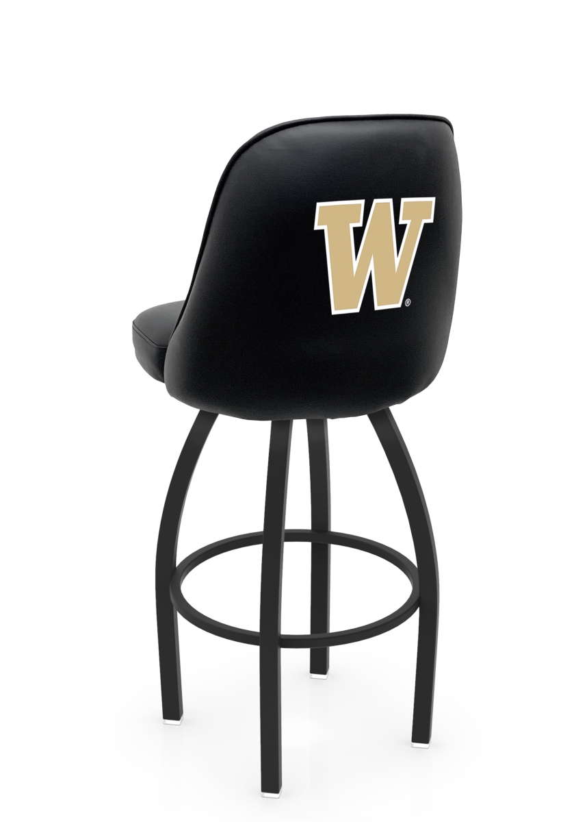 L04825WashUn 22 x 21 x 25 in. NCAA Logo Grizzly Washington College Swivel Counter Stool with Black Wrinkle