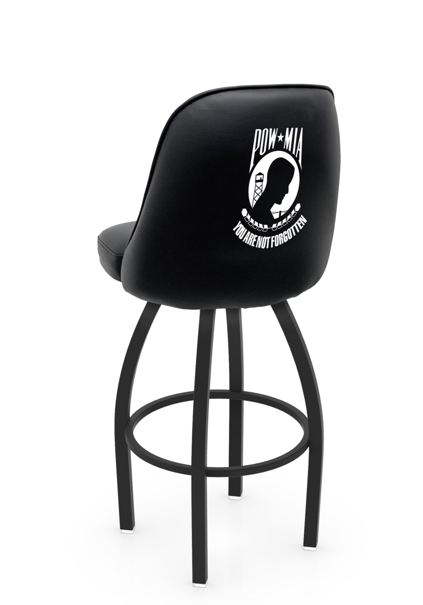 L04825POWMIA 22 x 21 x 25 in. NCAA Logo Grizzly College of Pow-MIA Swivel Counter Stool with Black Wrinkle