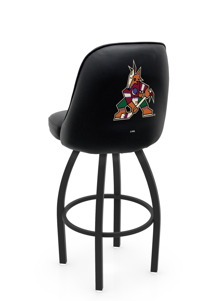 L04825AriCoy 22 x 21 x 25 in. NHL Logo Grizzly Arizona State University Coyotes Swivel Counter Stool with Black Wrinkle -  Holland Bar Stool