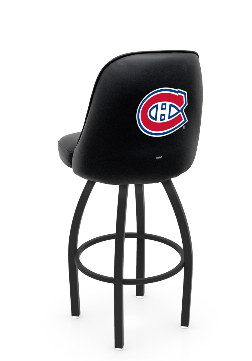 L04825MonCan 22 x 21 x 25 in. NHL Logo Grizzly Montreal College Canadiens Swivel Counter Stool with Black Wrinkle