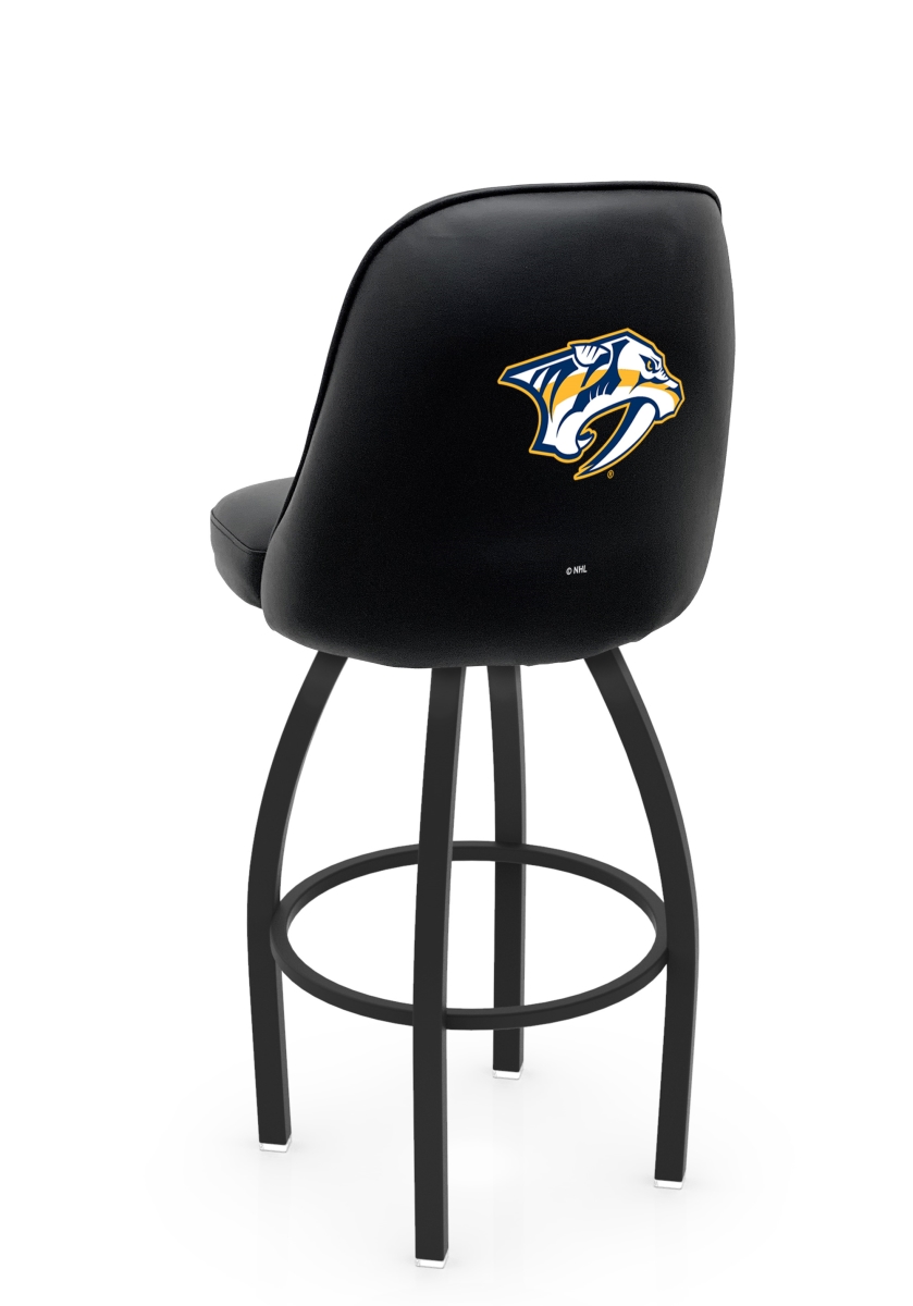 L04825NshPre 22 x 21 x 25 in. NHL Logo Grizzly Nashville State Community College Predators Swivel Counter Stool with Black Wrinkle