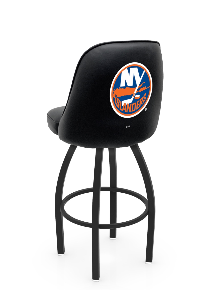 L04825NYIsln 22 x 21 x 25 in. NHL Logo Grizzly York University Islanders Swivel Counter Stool with Black Wrinkle
