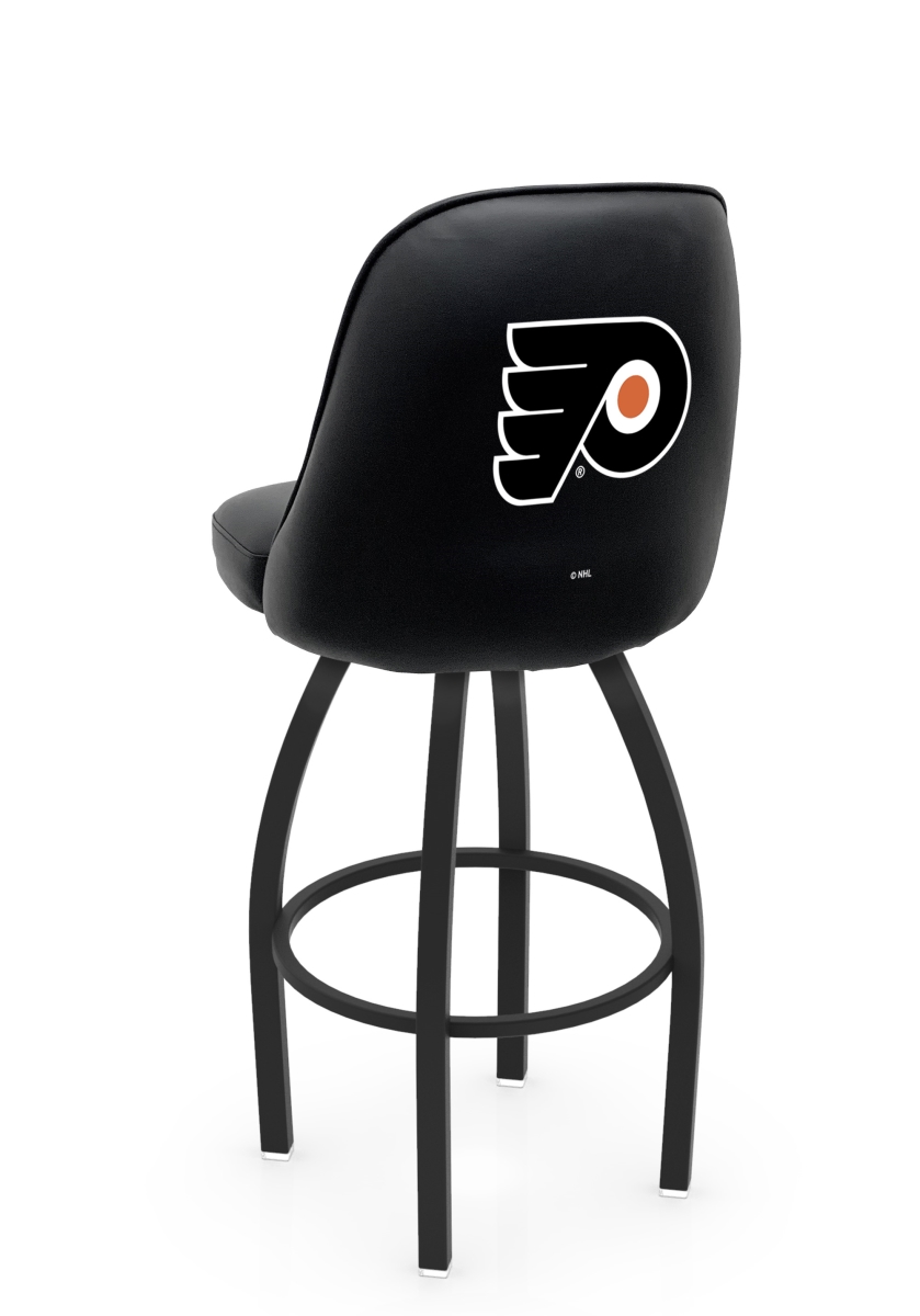 L04825PhiFly-B 22 x 21 x 25 in. NHL Logo Grizzly Philadelphia University Flyers Swivel Counter Stool with Black Wrinkle